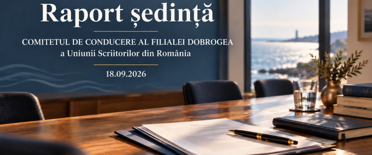 Raport sedință COMITET DE CONDUCERE AL FILIALEI Dobrogea  a Uniunii Scriitorilor din Romania din data de 18.09.2026